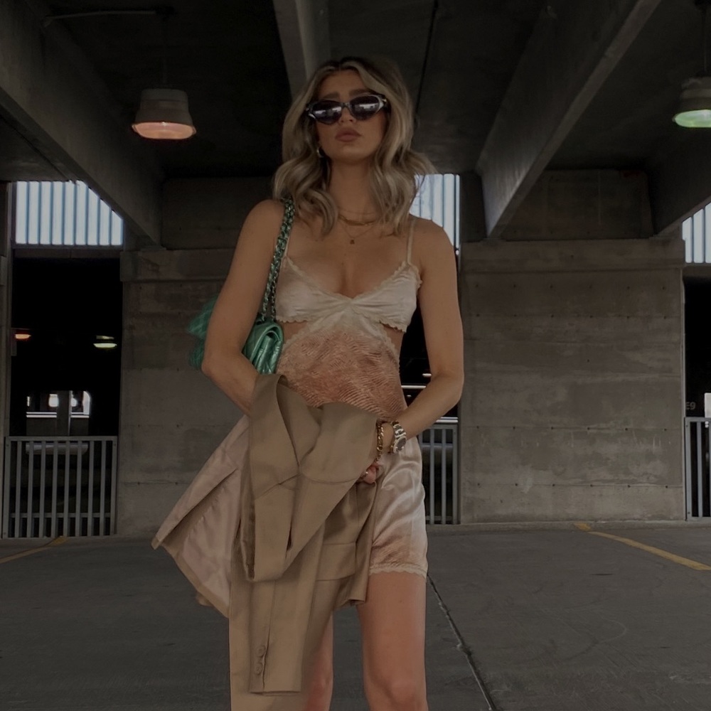 Lioness Cream Satin Mini Slip Dress - Picture 3 of 12